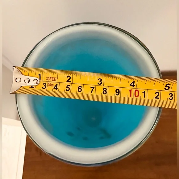 🌼 Like New Vintage 90's MilleFiori Vibrant Blue Art Glass Vase 🏺 🌺 - Picture 6 of 7